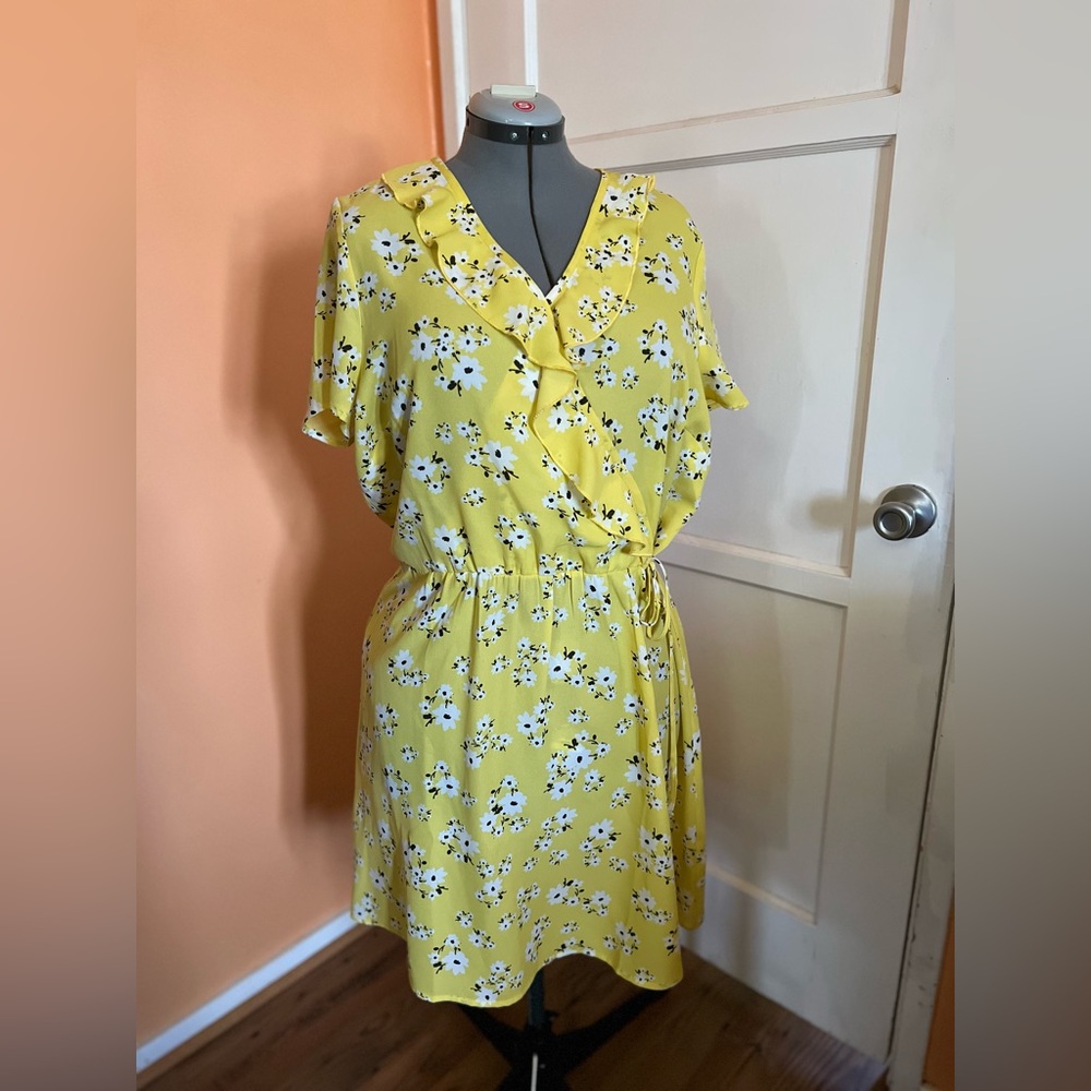 Simply Be Yellow Floral Mini Dress